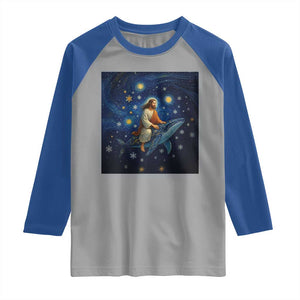 Jesus Christian Raglan Shirt Stary Night Van Gogh Christmas TS14 Sport Gray Royal Print Your Wear
