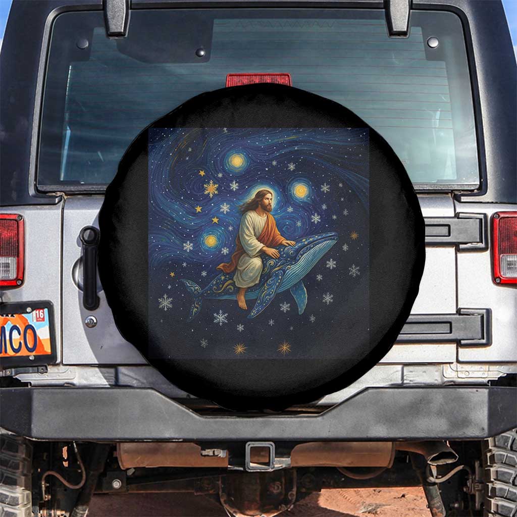 Jesus Christian Spare Tire Cover Stary Night Van Gogh Christmas TS14 No hole Black Print Your Wear
