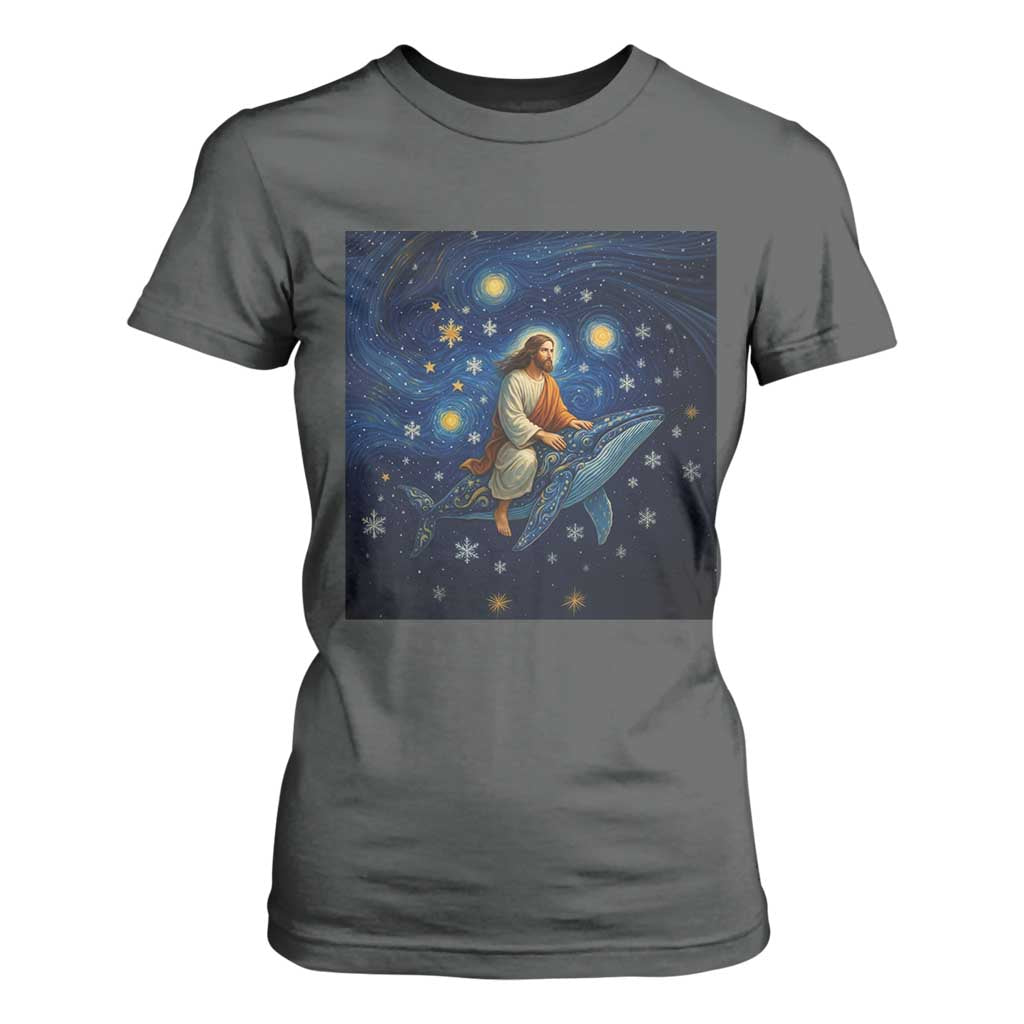 Jesus Christian T Shirt For Women Stary Night Van Gogh Christmas TS14 Dark Heather Print Your Wear
