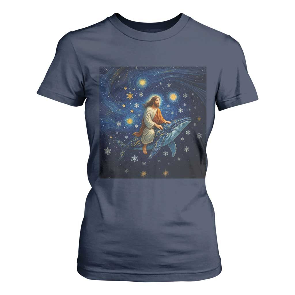 Jesus Christian T Shirt For Women Stary Night Van Gogh Christmas TS14 Navy Print Your Wear