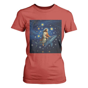 Jesus Christian T Shirt For Women Stary Night Van Gogh Christmas TS14 Red Print Your Wear