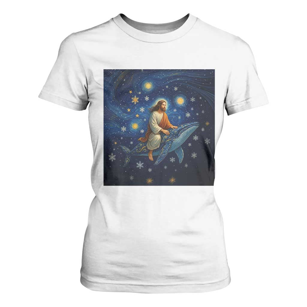 Jesus Christian T Shirt For Women Stary Night Van Gogh Christmas TS14 White Print Your Wear