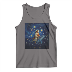 Jesus Christian Tank Top Stary Night Van Gogh Christmas TS14 Deep Heather Print Your Wear