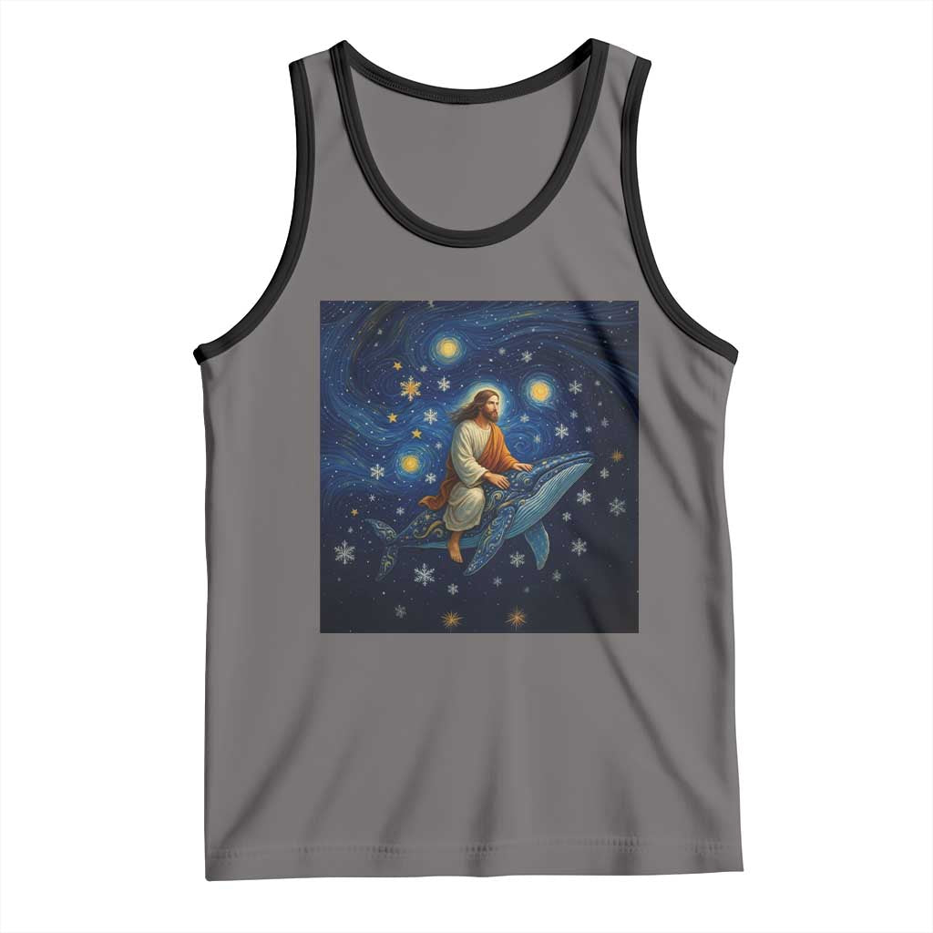 Jesus Christian Tank Top Stary Night Van Gogh Christmas TS14 Deep Heather Black Print Your Wear