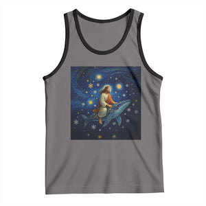 Jesus Christian Tank Top Stary Night Van Gogh Christmas TS14 Deep Heather Black Print Your Wear