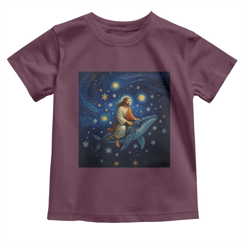 Jesus Christian Toddler T Shirt Stary Night Van Gogh Christmas TS14 Maroon Print Your Wear