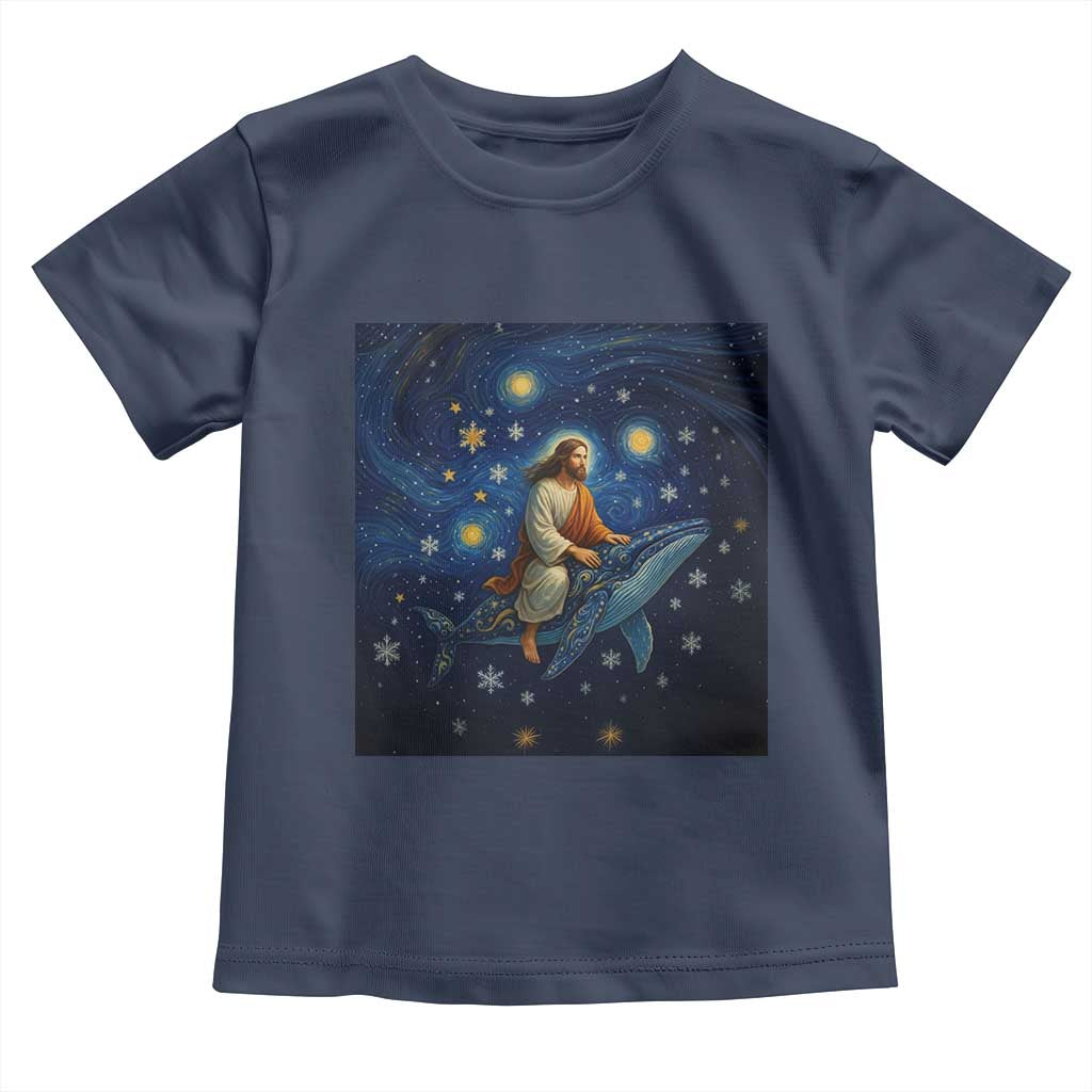Jesus Christian Toddler T Shirt Stary Night Van Gogh Christmas TS14 Navy Print Your Wear