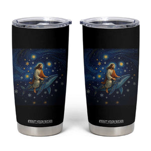 Jesus Christian Tumbler Cup Stary Night Van Gogh Christmas TS14 Black Print Your Wear