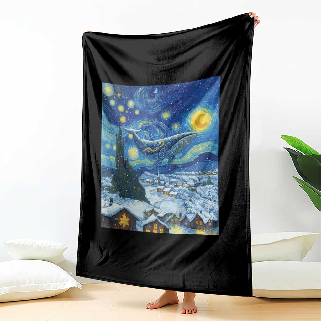 Whale Christmas Throw Blanket Stary Night Van Gogh Christmas TS14 Print Your Wear