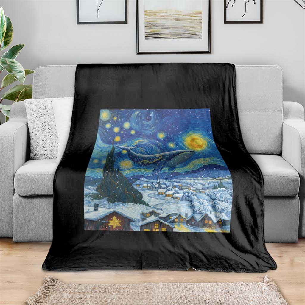 Whale Christmas Throw Blanket Stary Night Van Gogh Christmas TS14 Print Your Wear
