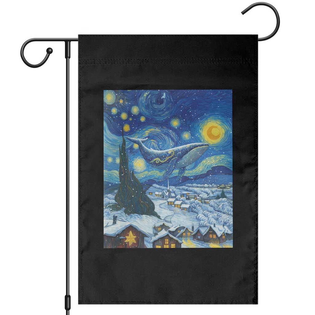Whale Christmas Garden Flag Stary Night Van Gogh Christmas TS14 Black Print Your Wear