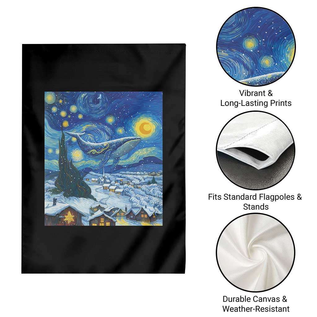 Whale Christmas Garden Flag Stary Night Van Gogh Christmas TS14 Print Your Wear