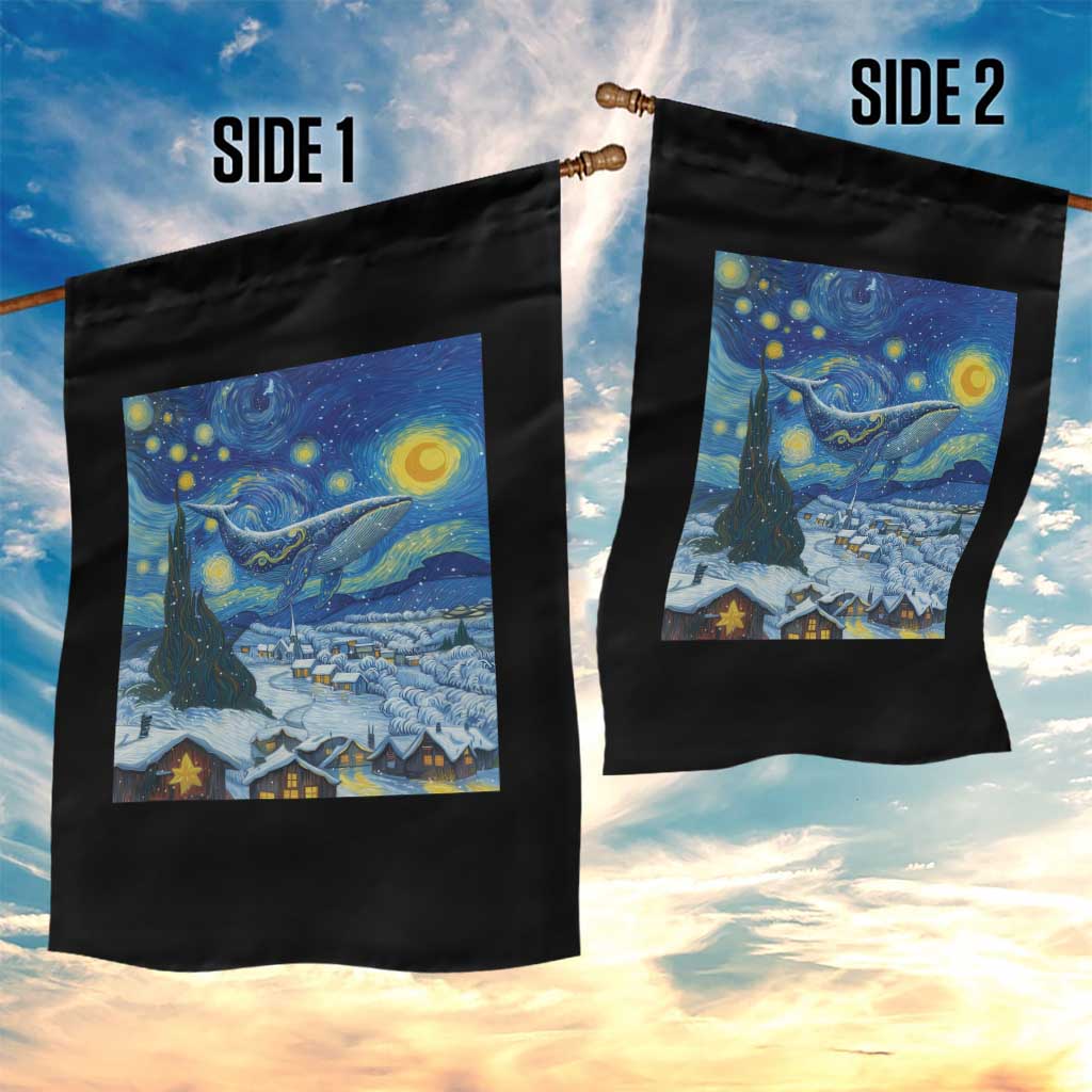 Whale Christmas Garden Flag Stary Night Van Gogh Christmas TS14 Print Your Wear