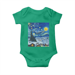 Whale Christmas Baby Onesie Stary Night Van Gogh Christmas TS14 Irish Green Print Your Wear