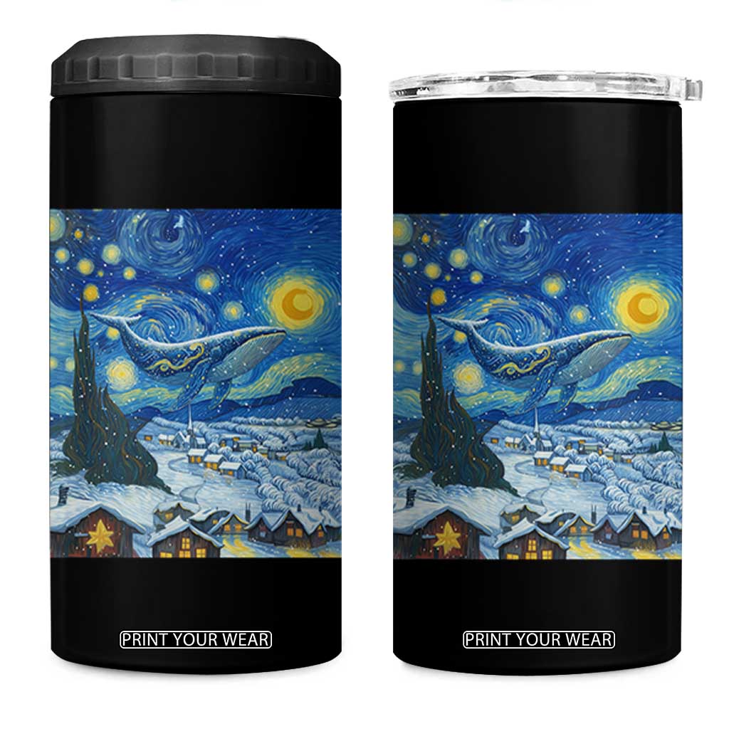 Whale Christmas 4 in 1 Can Cooler Tumbler Stary Night Van Gogh Christmas TS14 One Size: 16 oz Black Print Your Wear