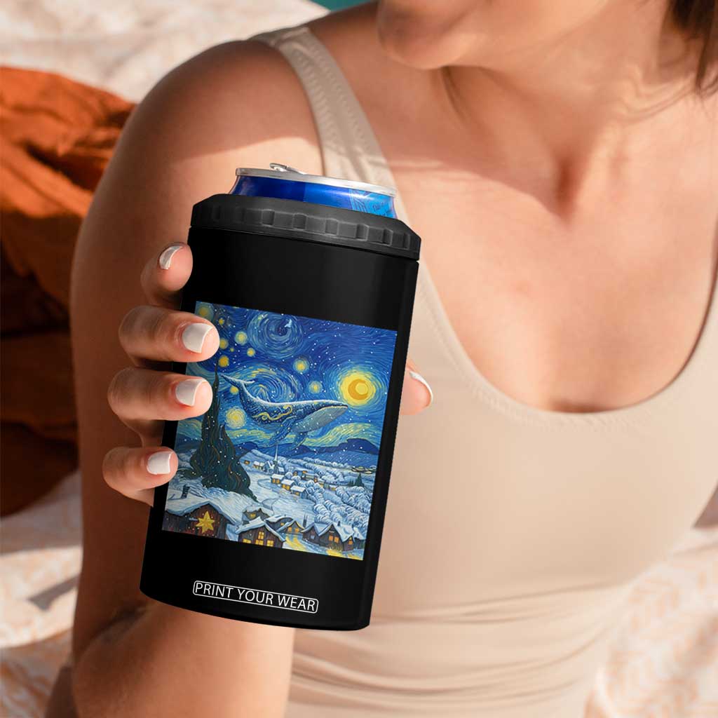 Whale Christmas 4 in 1 Can Cooler Tumbler Stary Night Van Gogh Christmas TS14 Print Your Wear