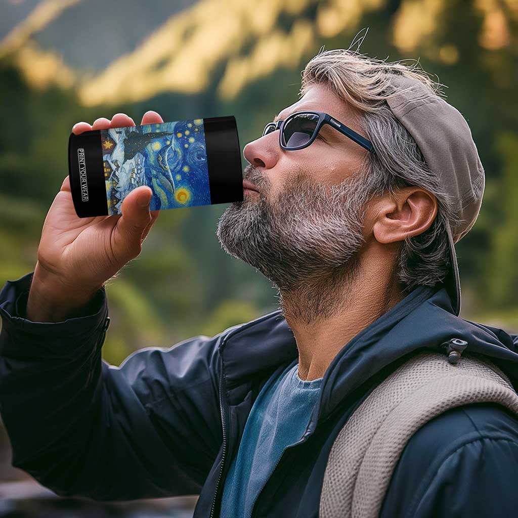 Whale Christmas 4 in 1 Can Cooler Tumbler Stary Night Van Gogh Christmas TS14 Print Your Wear