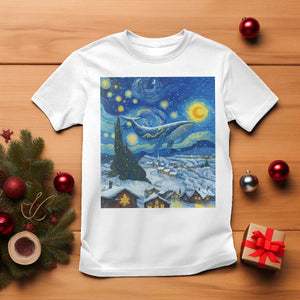 Whale Christmas T Shirt Stary Night Van Gogh Christmas TS14 White Print Your Wear