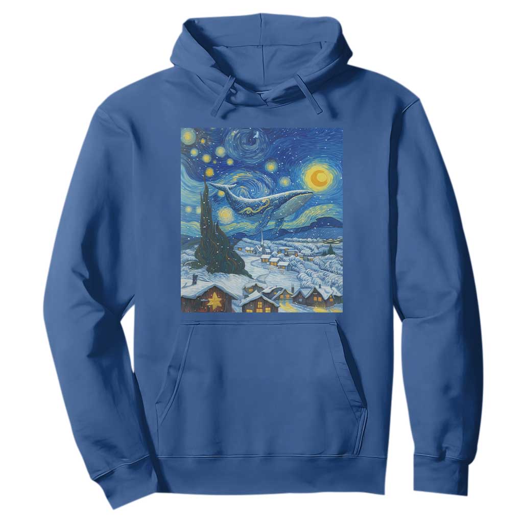 Whale Christmas Hoodie Stary Night Van Gogh Christmas TS14 Royal Blue Print Your Wear