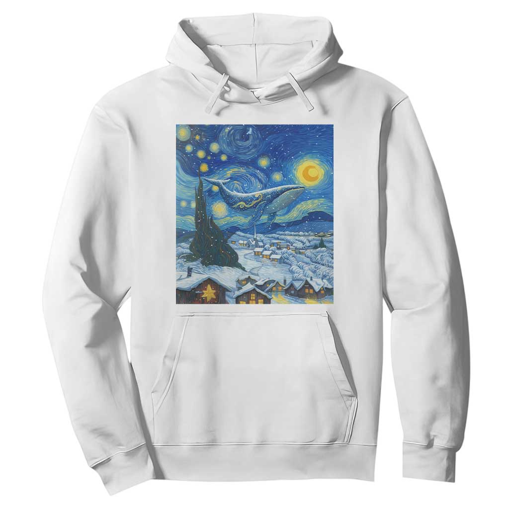 Whale Christmas Hoodie Stary Night Van Gogh Christmas TS14 White Print Your Wear