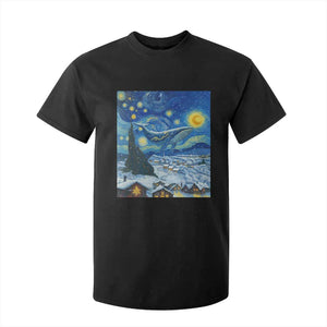 Whale Christmas T Shirt For Kid Stary Night Van Gogh Christmas TS14 Black Print Your Wear