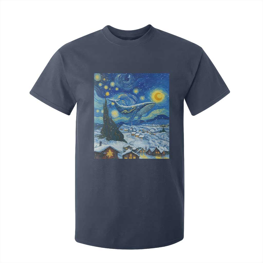 Whale Christmas T Shirt For Kid Stary Night Van Gogh Christmas TS14 Navy Print Your Wear