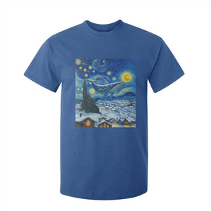 Whale Christmas T Shirt For Kid Stary Night Van Gogh Christmas TS14 Royal Blue Print Your Wear