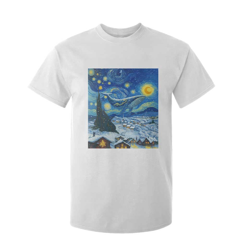 Whale Christmas T Shirt For Kid Stary Night Van Gogh Christmas TS14 White Print Your Wear