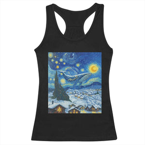 Whale Christmas Racerback Tank Top Stary Night Van Gogh Christmas TS14 Black Print Your Wear