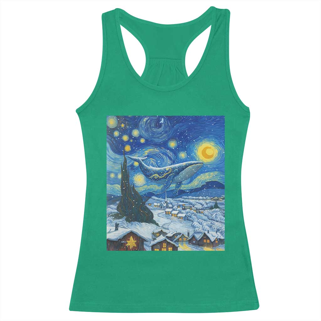 Whale Christmas Racerback Tank Top Stary Night Van Gogh Christmas TS14 Irish Green Print Your Wear