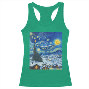 Whale Christmas Racerback Tank Top Stary Night Van Gogh Christmas TS14 Irish Green Print Your Wear