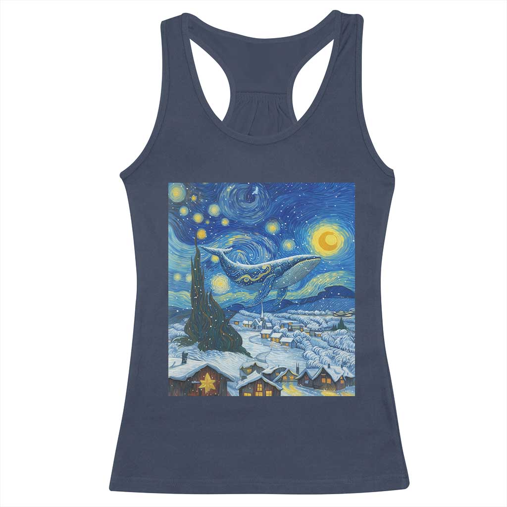 Whale Christmas Racerback Tank Top Stary Night Van Gogh Christmas TS14 Navy Print Your Wear