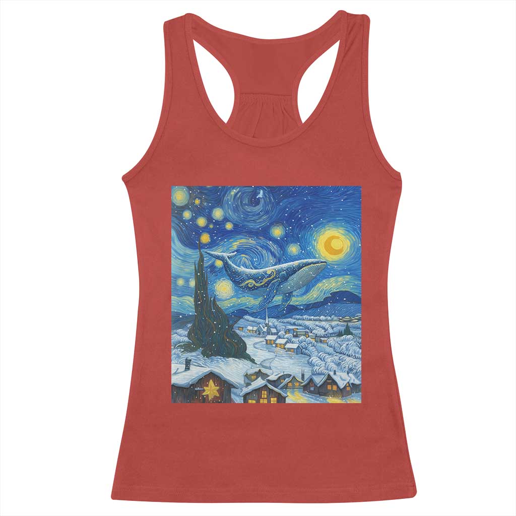 Whale Christmas Racerback Tank Top Stary Night Van Gogh Christmas TS14 Red Print Your Wear