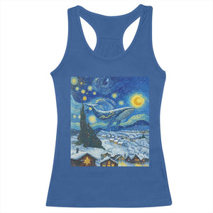 Whale Christmas Racerback Tank Top Stary Night Van Gogh Christmas TS14 Royal Blue Print Your Wear
