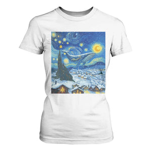 Whale Christmas T Shirt For Women Stary Night Van Gogh Christmas TS14 White Print Your Wear