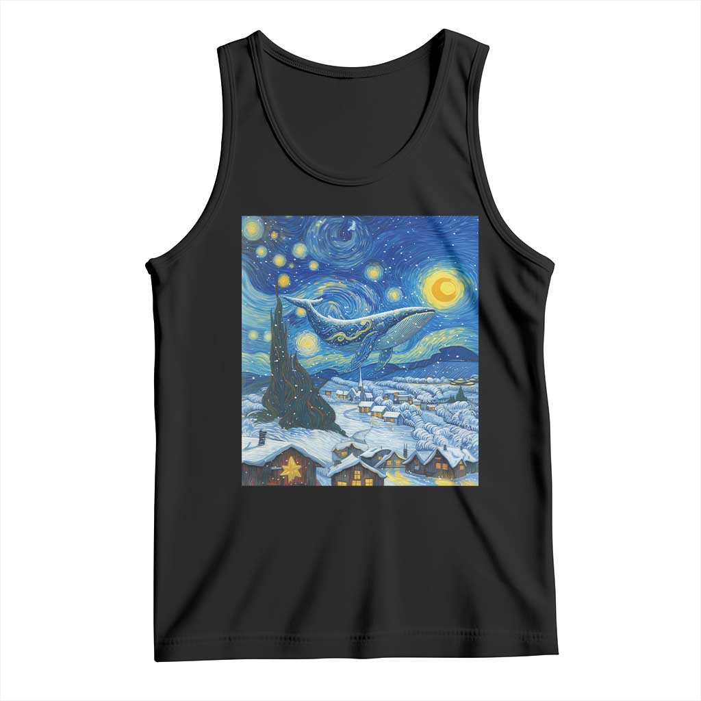 Whale Christmas Tank Top Stary Night Van Gogh Christmas TS14 Black Print Your Wear