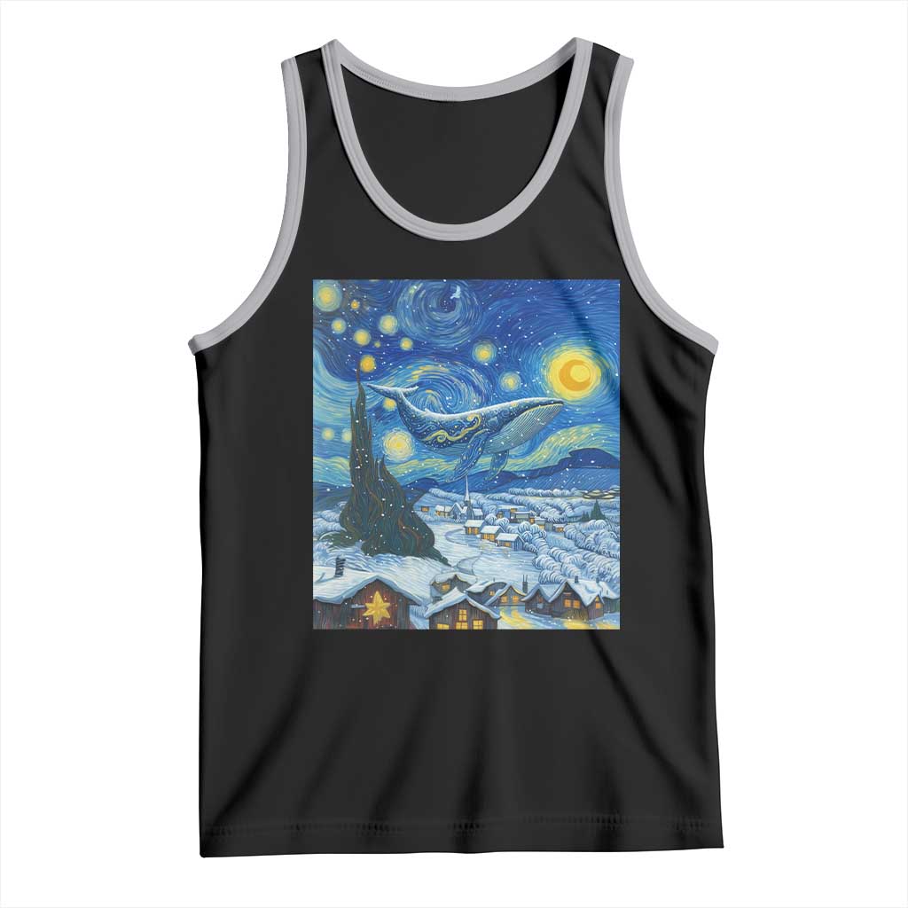 Whale Christmas Tank Top Stary Night Van Gogh Christmas TS14 Black Athletic Heather Print Your Wear