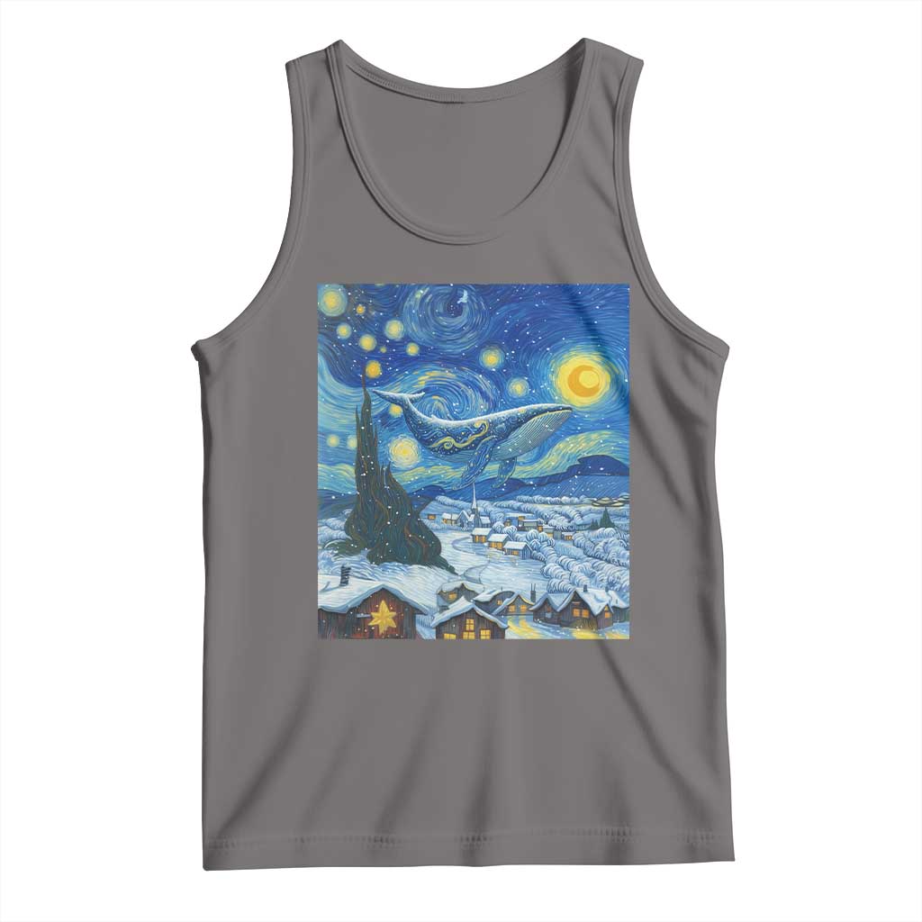 Whale Christmas Tank Top Stary Night Van Gogh Christmas TS14 Deep Heather Print Your Wear