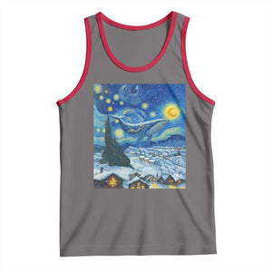 Whale Christmas Tank Top Stary Night Van Gogh Christmas TS14 Deep Heather Red Print Your Wear