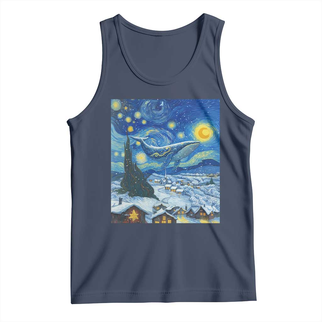 Whale Christmas Tank Top Stary Night Van Gogh Christmas TS14 Navy Print Your Wear