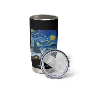 Whale Christmas Tumbler Cup Stary Night Van Gogh Christmas TS14 Print Your Wear