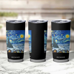 Whale Christmas Tumbler Cup Stary Night Van Gogh Christmas TS14 Print Your Wear