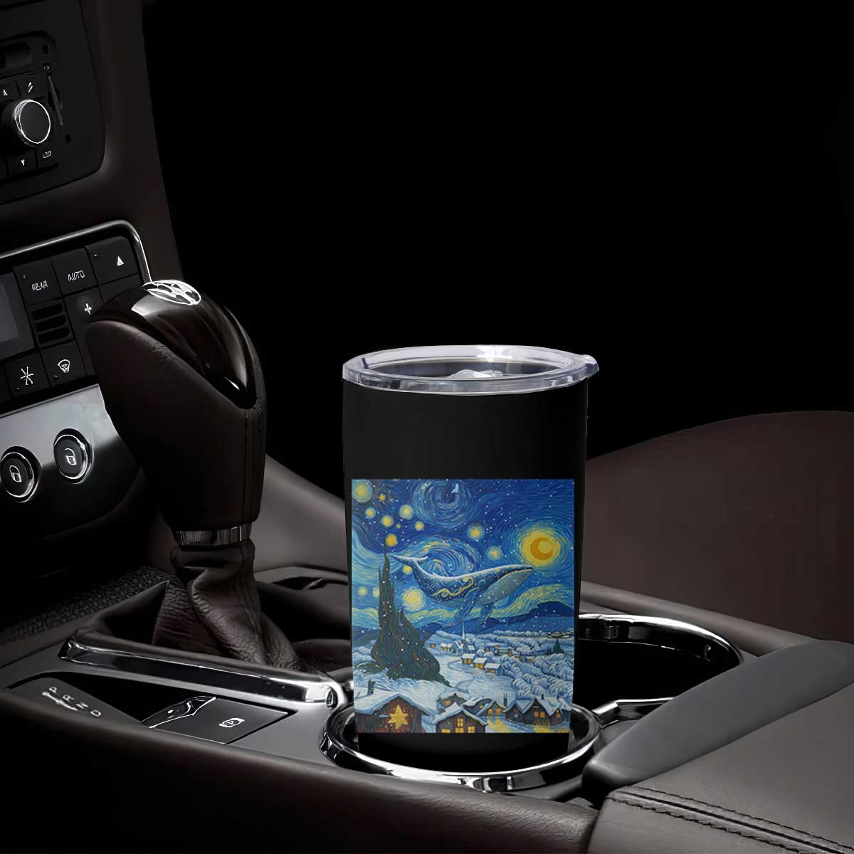 Whale Christmas Tumbler Cup Stary Night Van Gogh Christmas TS14 Print Your Wear