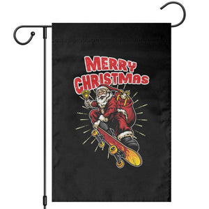 Santa Skateboarding Christmas Garden Flag Funny Skater Xmas - Print Your Wear