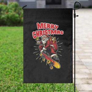 Santa Skateboarding Christmas Garden Flag Funny Skater Xmas - Print Your Wear