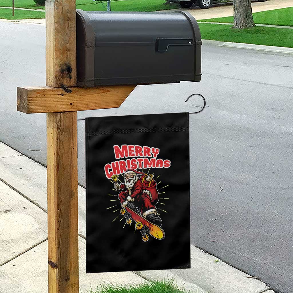 Santa Skateboarding Christmas Garden Flag Funny Skater Xmas TS14 Print Your Wear