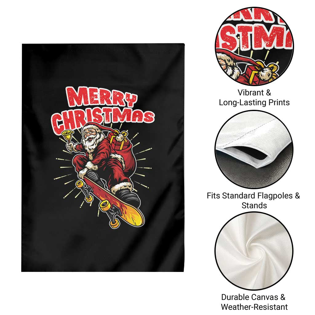 Santa Skateboarding Christmas Garden Flag Funny Skater Xmas TS14 Print Your Wear