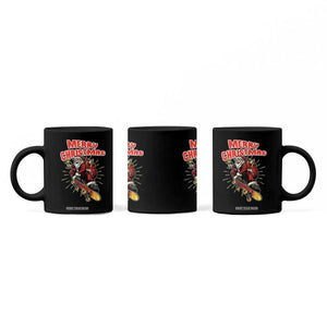 Santa Skateboarding Christmas Coffee Mug Funny Skater Xmas - Print Your Wear