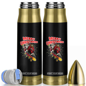 Santa Skateboarding Christmas Bullet Tumbler Funny Skater Xmas - Print Your Wear