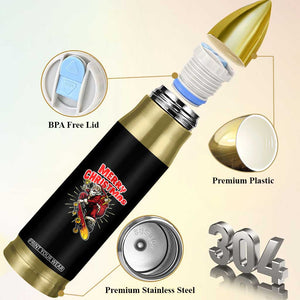 Santa Skateboarding Christmas Bullet Tumbler Funny Skater Xmas - Print Your Wear